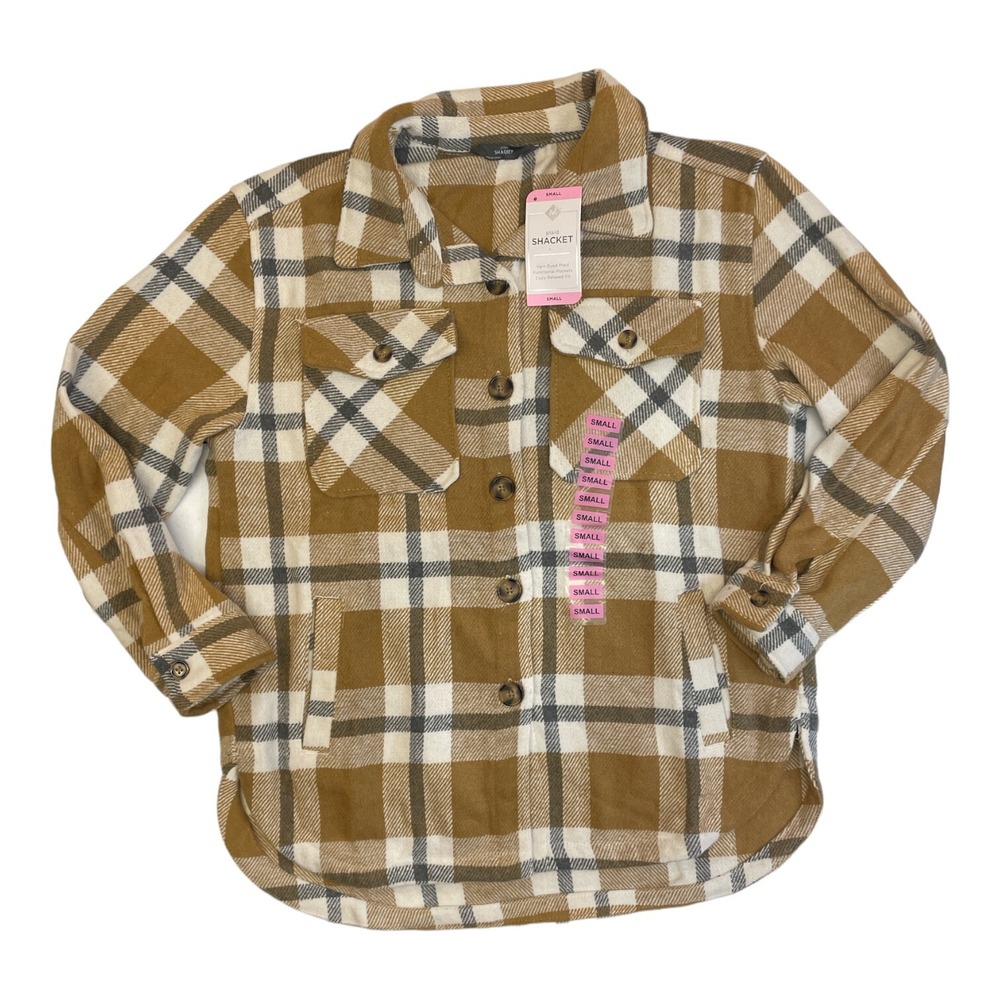NWT Member's Mark Women's Button Up Plaid Shacket W/ Pockets City Slicker XXL